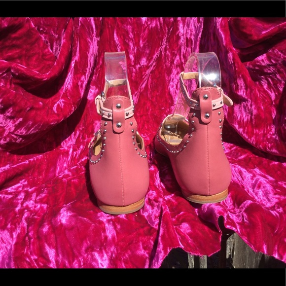 New Coach Jody Pink Studded Leather Flats - Picture 5 of 8